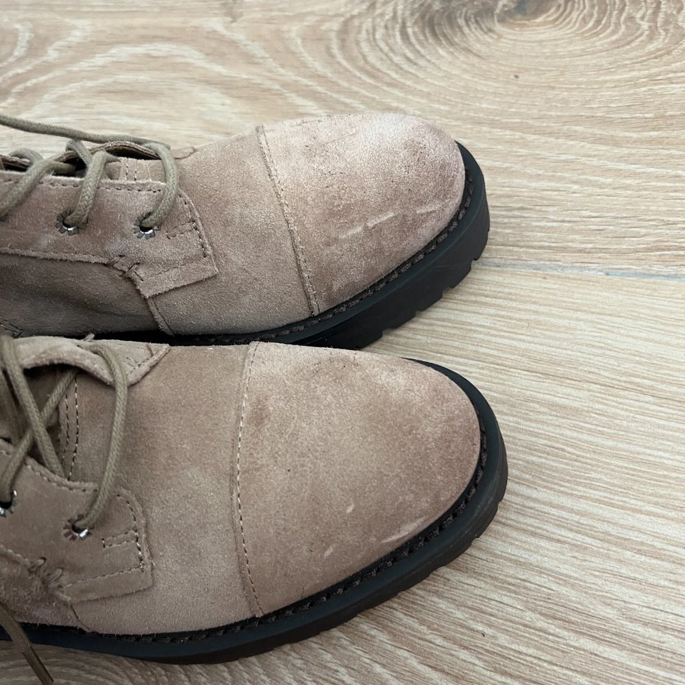 NEW Sam Edelman Suede Leather Lug Sole Buckle Combat Boot - Picture 7 of 10